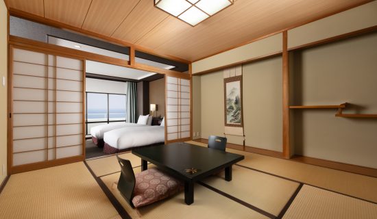 Classic Junior Suite, Japanese-Western style, 2 single beds and 2 futon beds, Mountain view