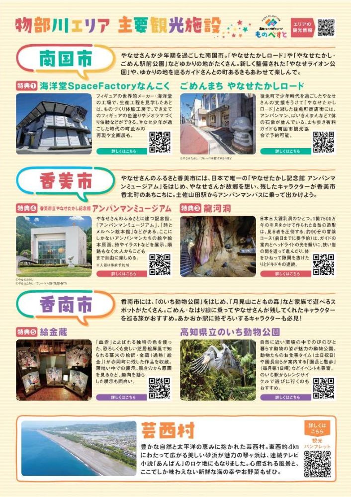 Tourist facilities in areas that can be used on tour passes